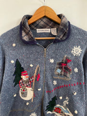 Victoria Jones Embroidered Christmas Sweater-Bust 42