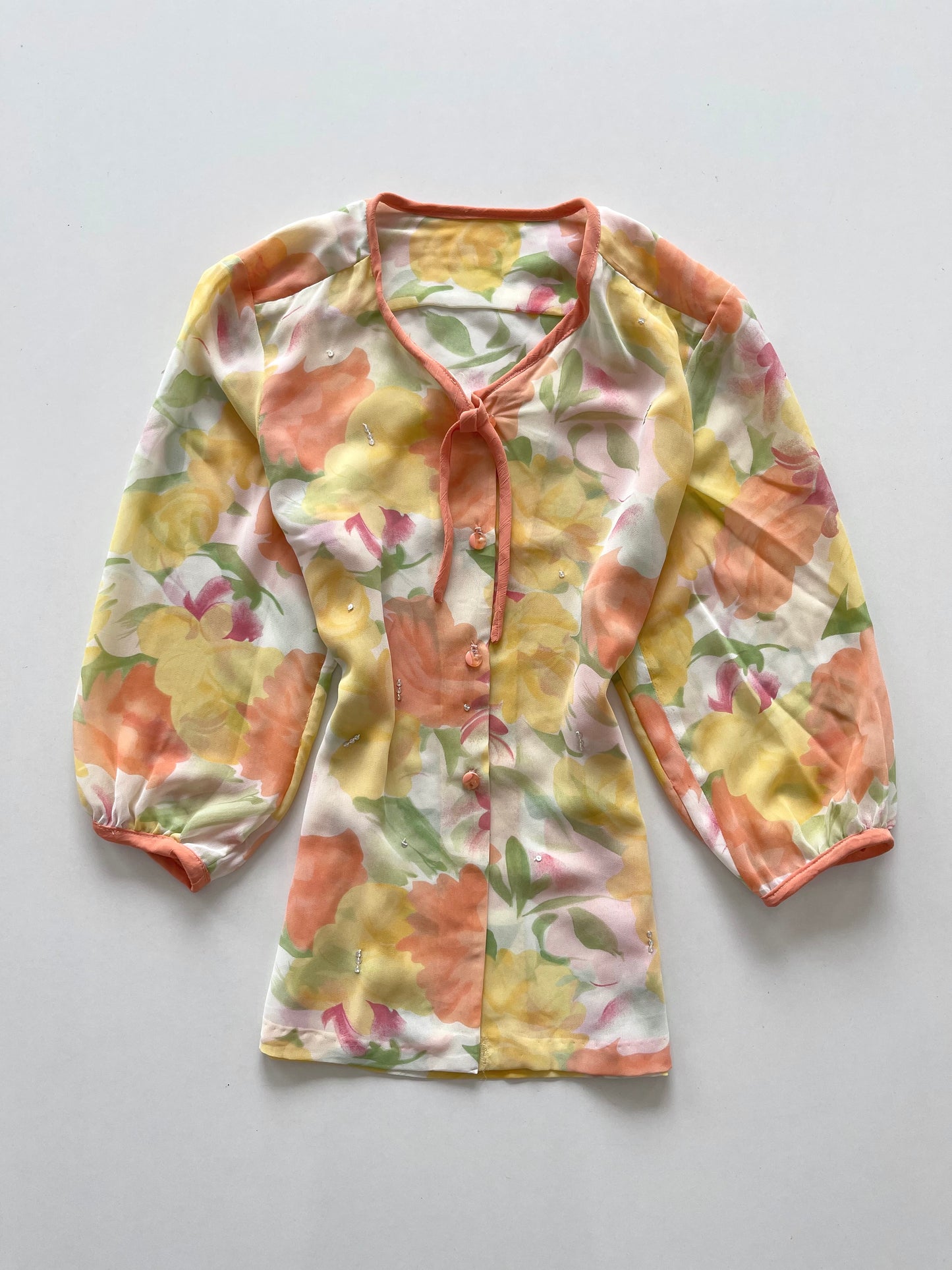 Pastel Y2k Sheer Top-Bust 40
