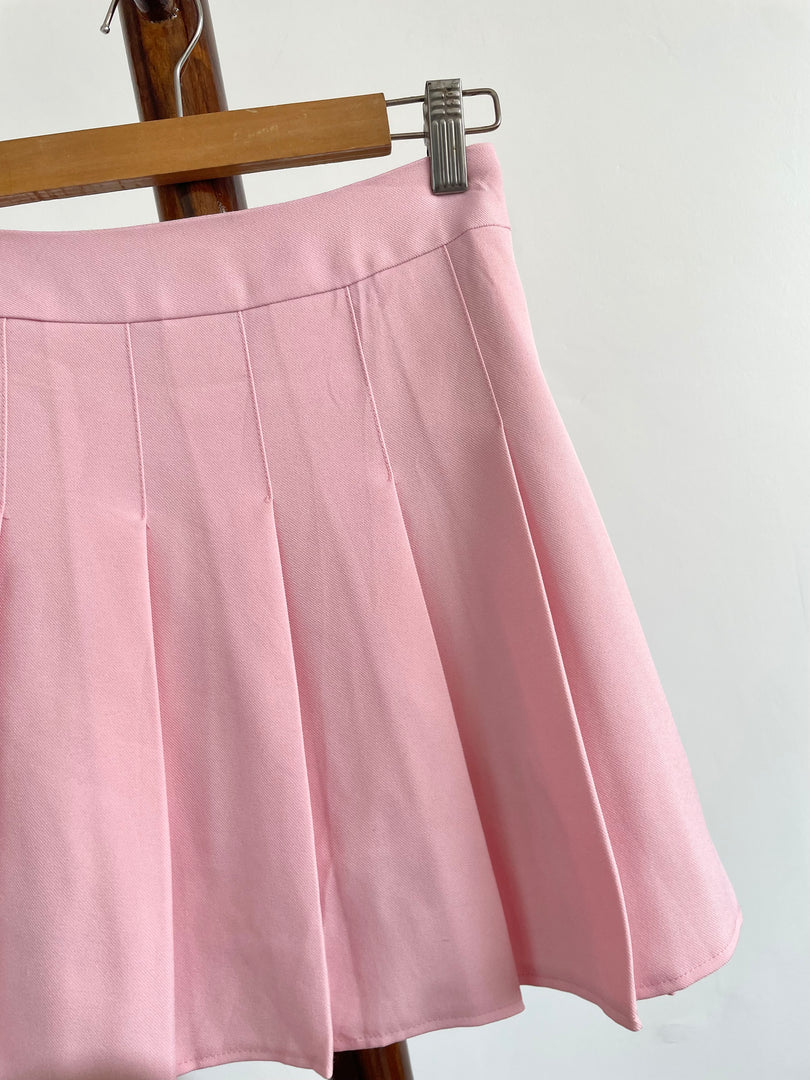 Bubblegum Pink Pleated Skirt-Waist 30
