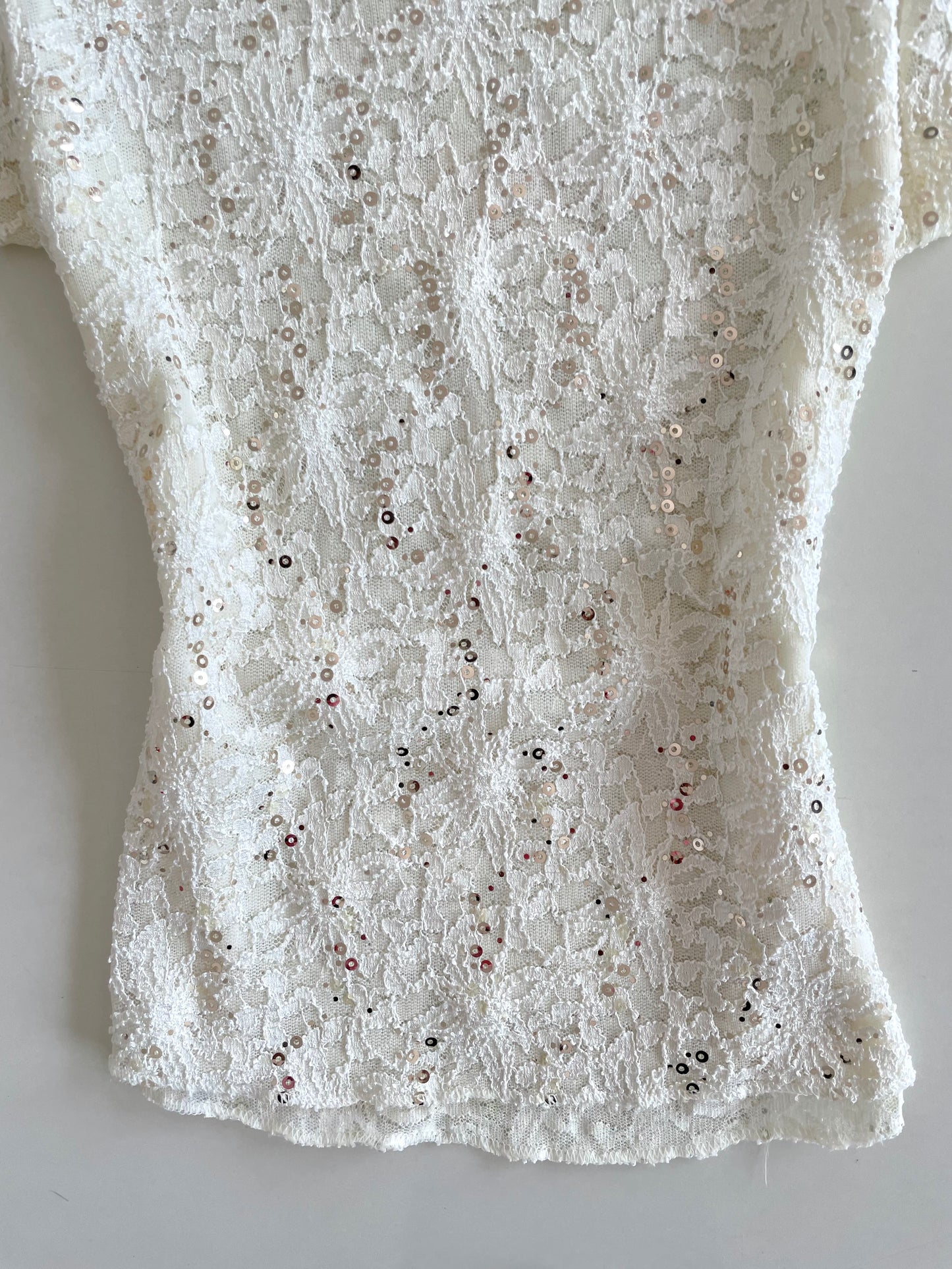 Sequin Sheer Lace Top-Bust 34 to 38