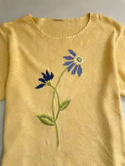 Vintage Embroidered Sweater Vest-Bust 42