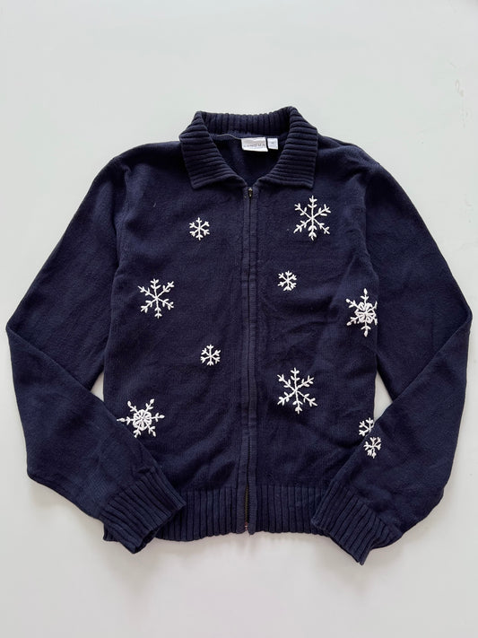 Sonoma Embroidered Christmas Zipper Sweater-Bust 48