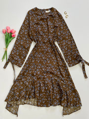 Brown Floral Dress-Bust 38