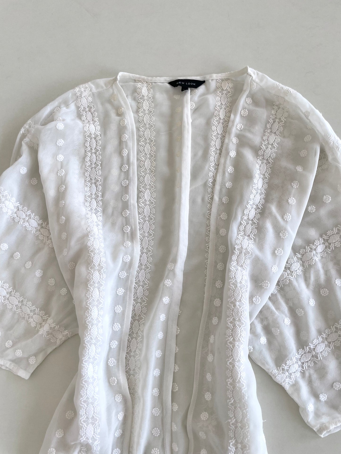 Sheer Embroidered Shrug-Bust 48
