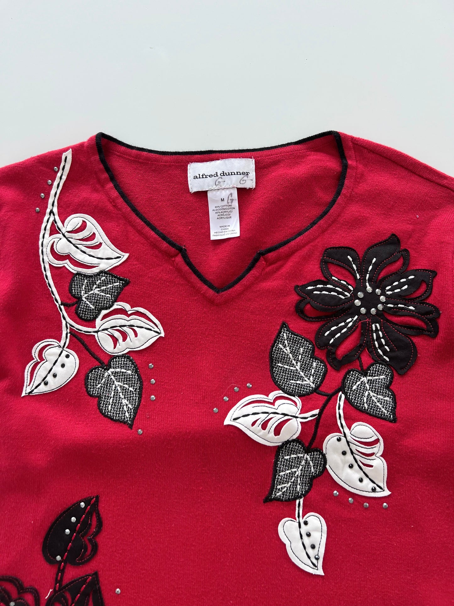 Alfred Dunner Embroidered Sweater-Bust 44
