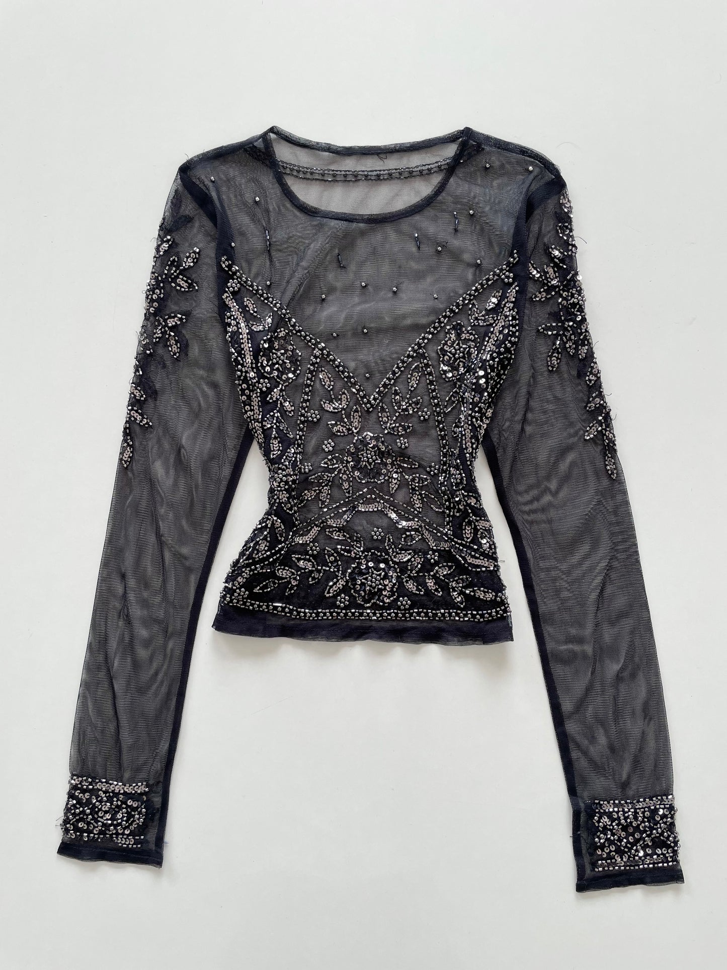 Heavily Embroidered Sheer Top-Bust 32 to 34