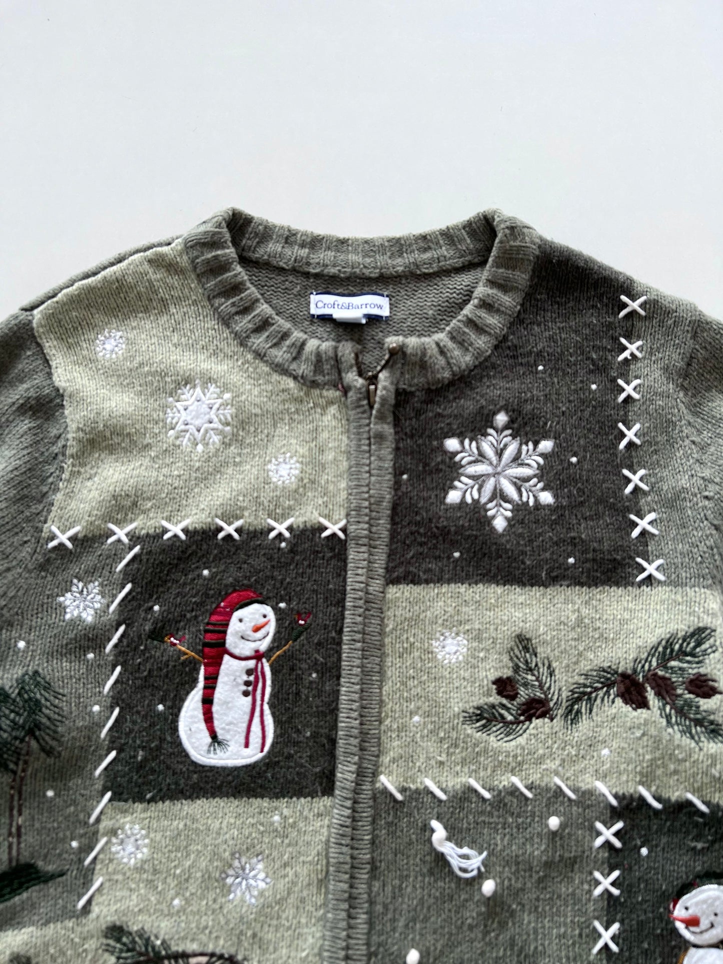 Croft&Barrow Christmas Zipper -Bust 42