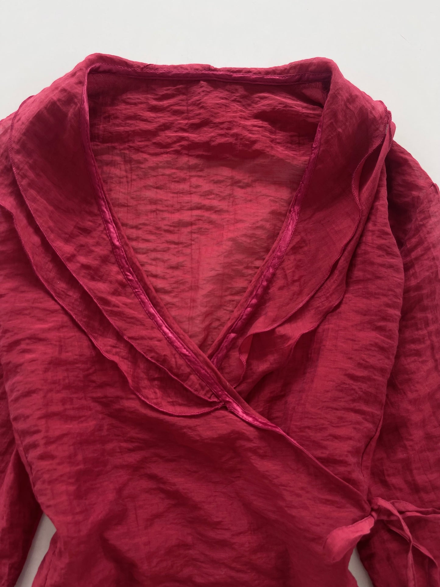 Cherry Wraparound Top-Bust 40 to 42