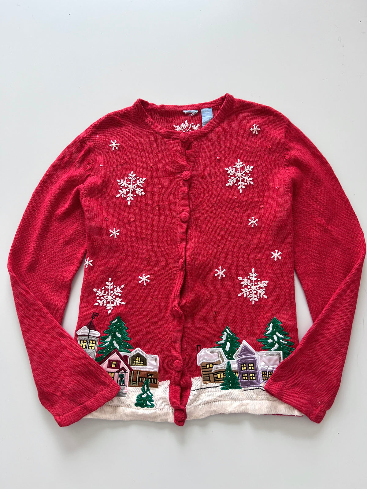 Christmas Embroidered Cardigan Sweater-Bust 46