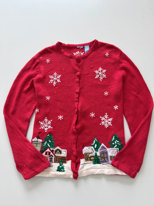 Christmas Embroidered Cardigan Sweater-Bust 46