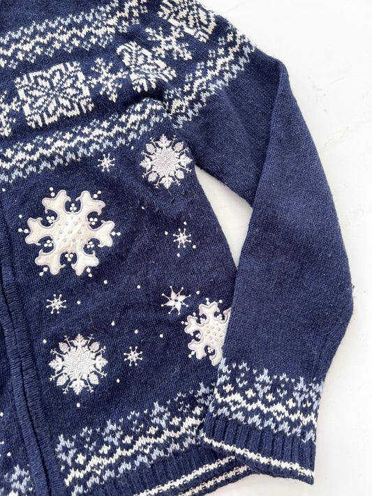 Croft&Barrow Embroidered Christmas Zipper Sweater-Bust 44