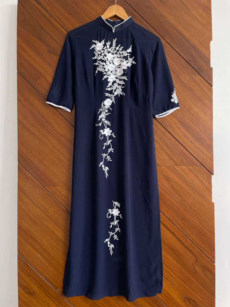 Chinese Sheer Embroidered Kurta-Bust 38