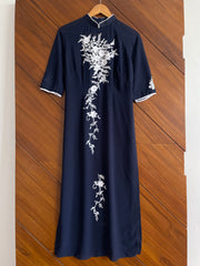 Chinese Sheer Embroidered Kurta-Bust 38