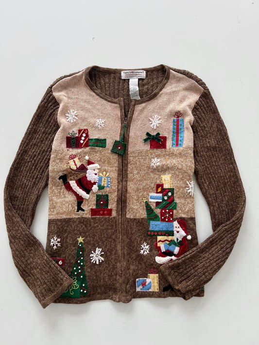 Christmas Collection Embroidered Christmas Zipper -Bust 46