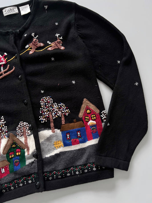 Tabi International Christmas Embroidered Sweater Cardigan-Bust 44