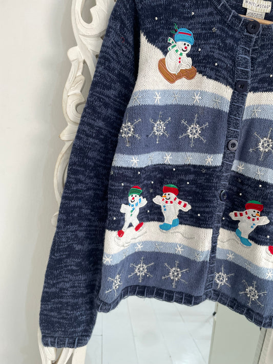 White Stag Embroidered Christmas Sweater-Bust 40