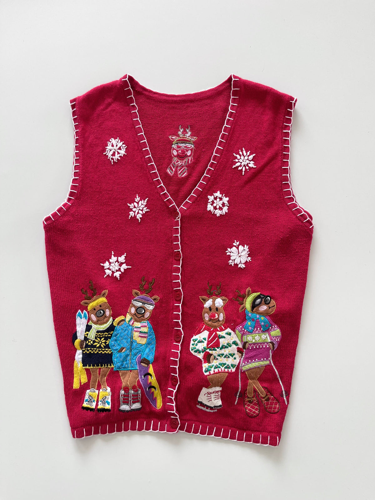 Christmas Embroidered Vest Sweater-Bust 58