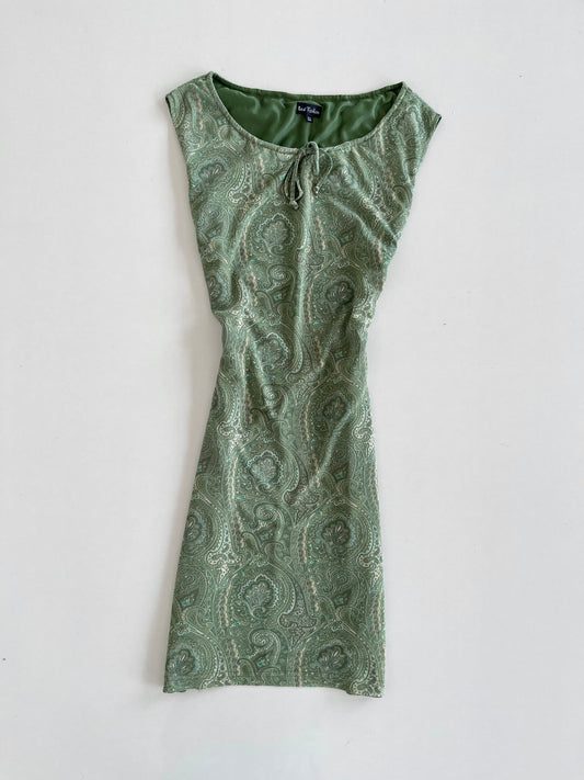 Paisley Green Dress-Bust 42