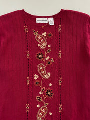 Alfred Dunner Embroidered Sweater Vest-Bust 44