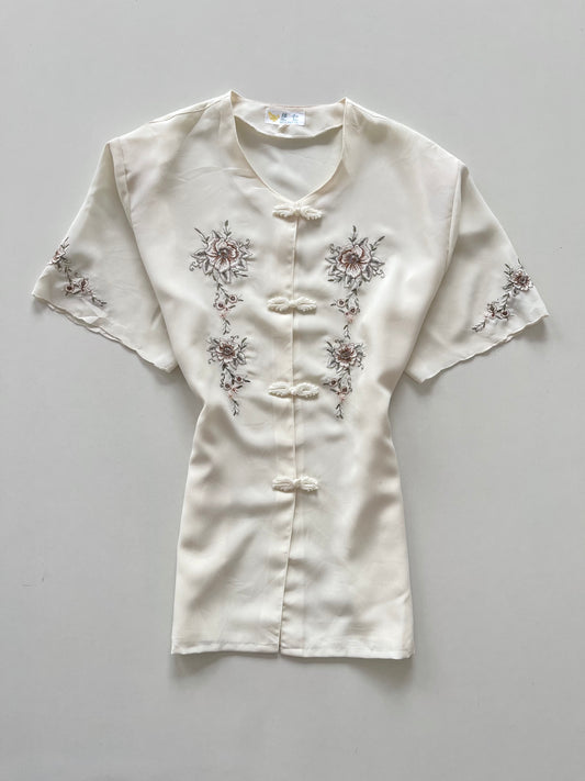 Chinese Embroidered Sheer Top-Bust 44