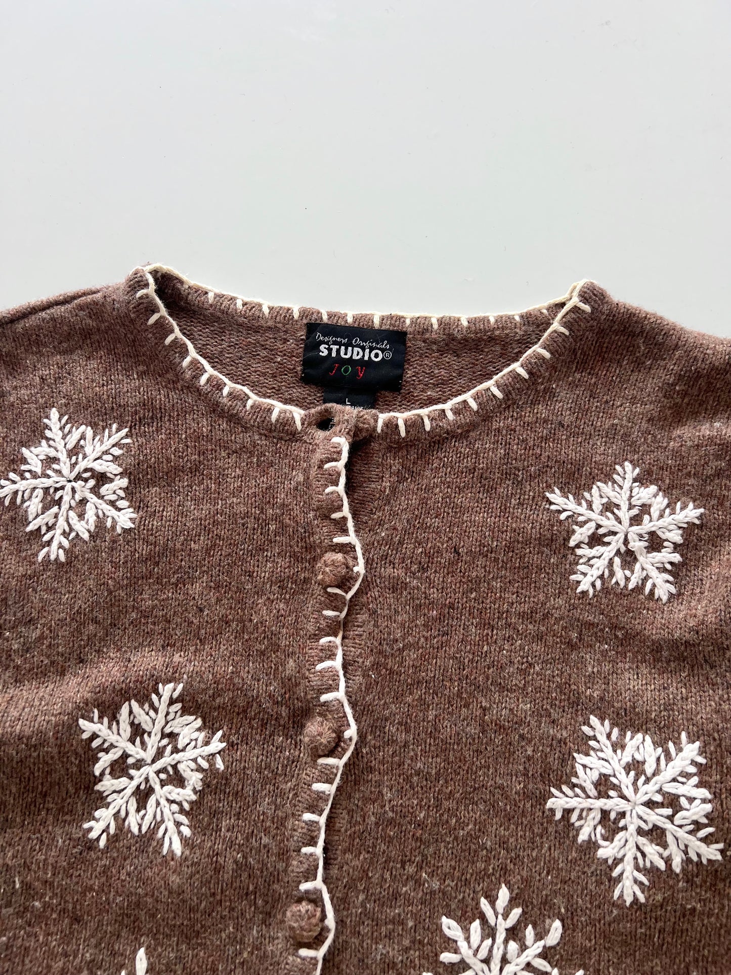 Studio Embroidered Christmas Sweater-Bust 46