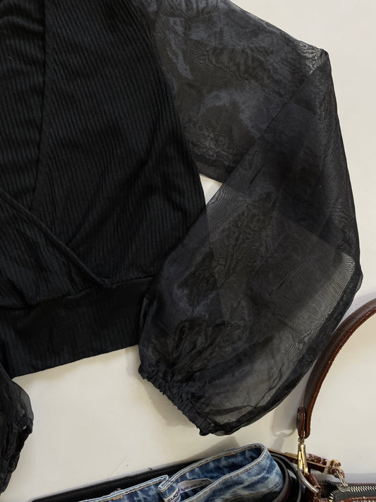 Eight Paris Organza Sleeve Top - Bust 34 to 36