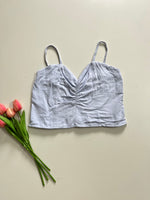 Load image into Gallery viewer, BABY BLUE RUCHED TOP - BUST 30 TO 34
