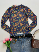 Load image into Gallery viewer, Floral Sheer Top-Bust 30 to 32