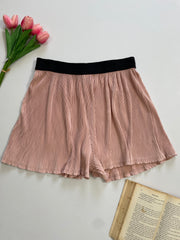 Peach Pleated Shorts-Waist 30 to 34