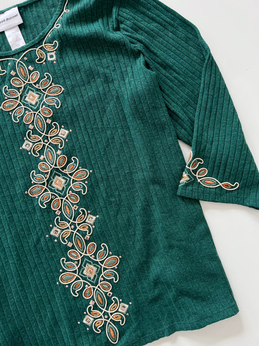 Alfred Dunner Embroidered Sweater-Bust 48