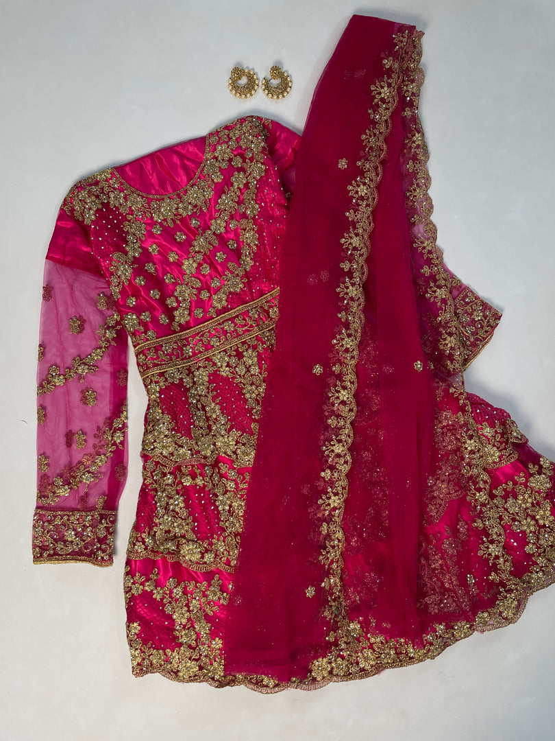 Heavily Embroidered Semi Stitched Kurta Set-Freesize 30 to 42