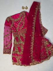 Heavily Embroidered Semi Stitched Kurta Set-Freesize 30 to 42