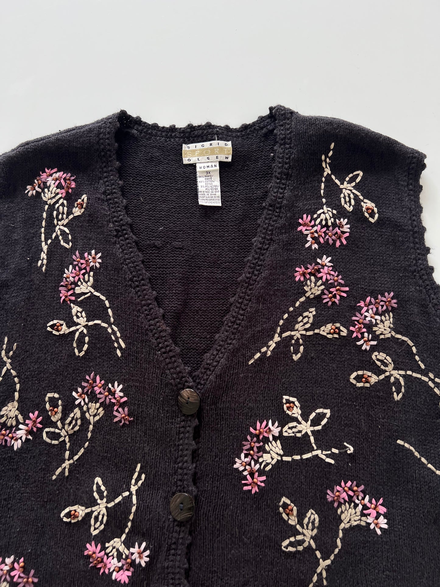 Sigrid Sport Olsen Embroidered Sweater-Bust 60