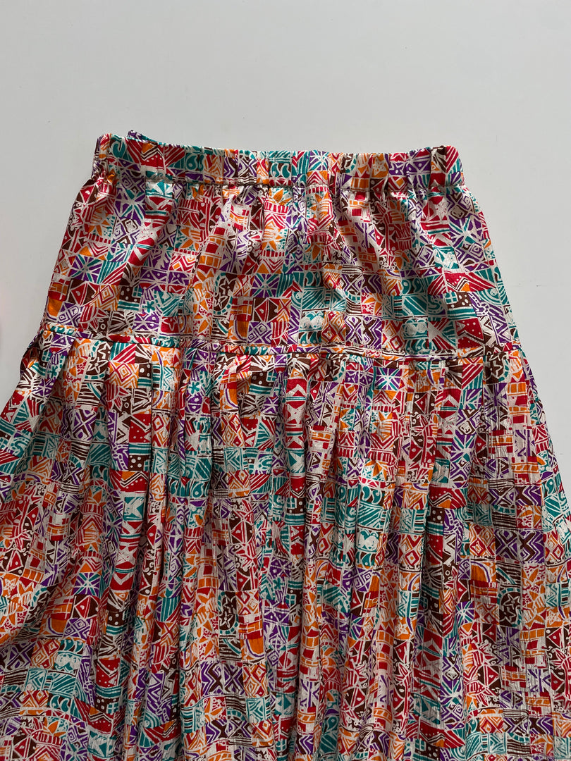 MULTICOLOUR PRINTED SKIRT - WAIST 34 TO 38