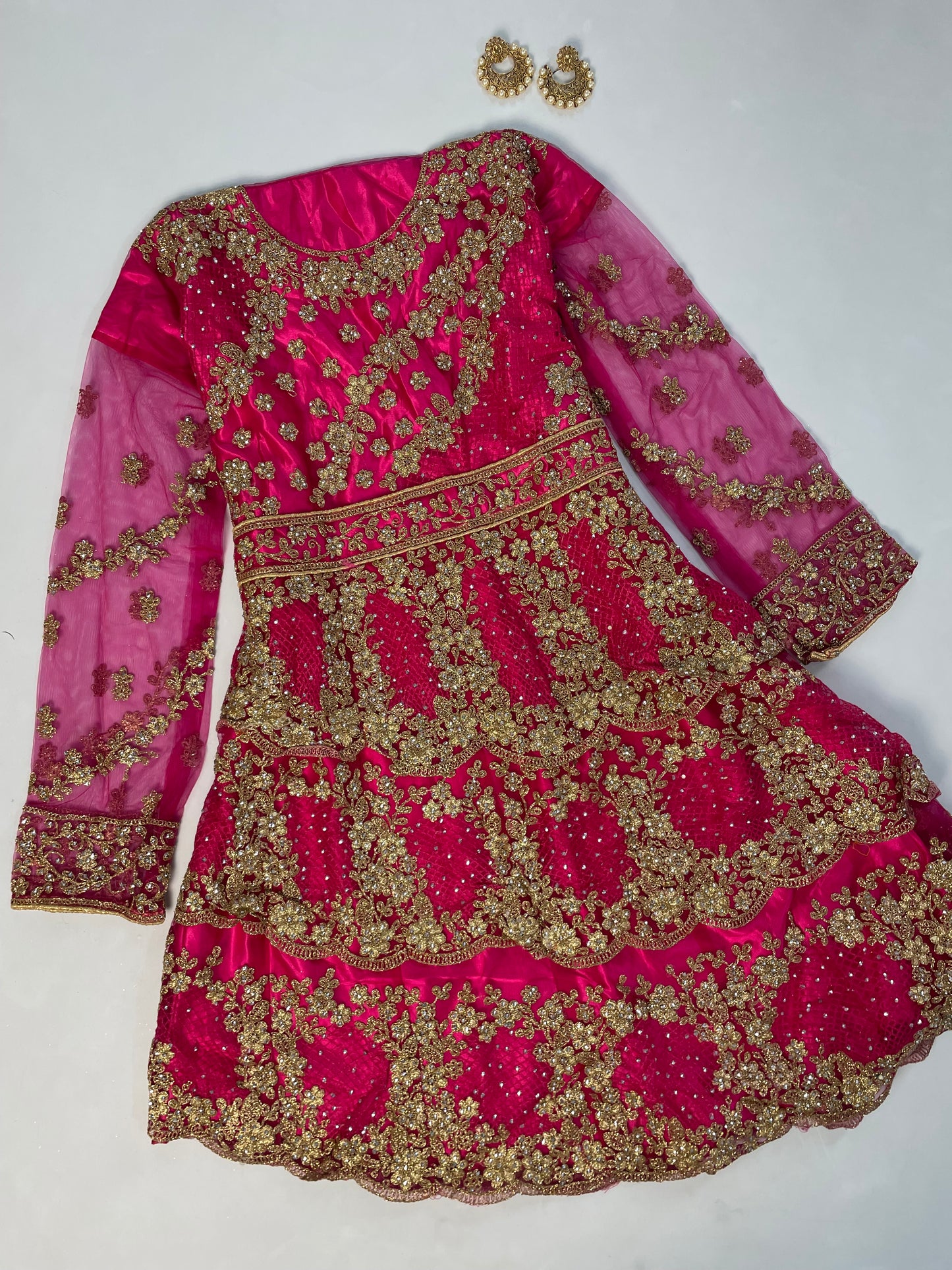 Heavily Embroidered Semi Stitched Kurta Set-Freesize 30 to 42