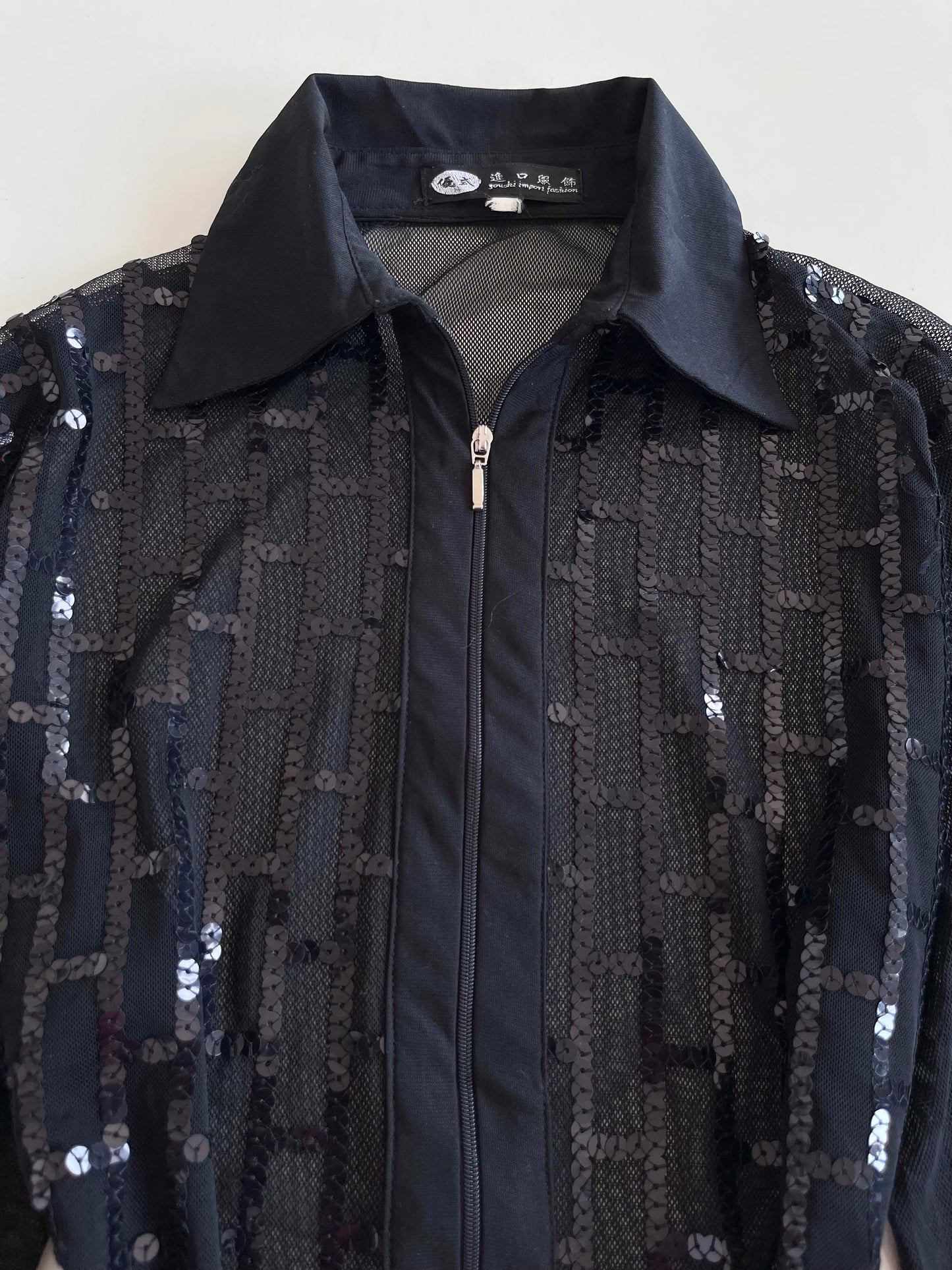 Sequin Vintage Sheer Top-Bust 42 to 44