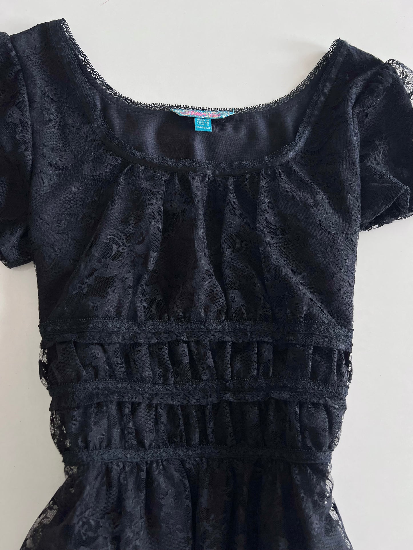 Ashley Tsui Embroidered Lace Vintage Dress-Bust 34