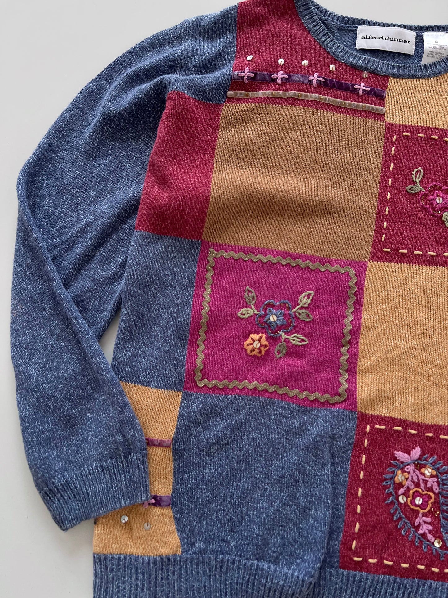 Alfred Dunner Embroidered Sweater-Bust 46