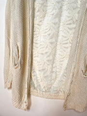 Sheer Crochet Shrug With Pockets-Bust 38 to 42