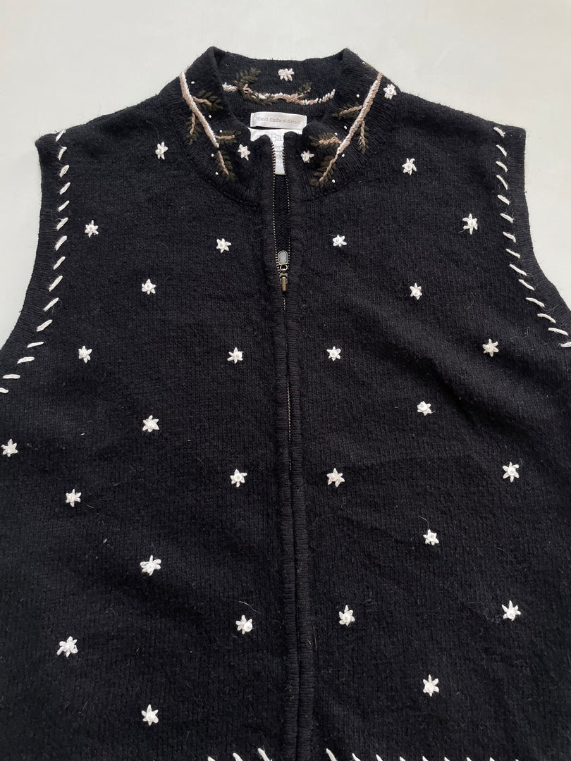Christopher & Banks Hand Embroidered Sweater Vest-Bust 48