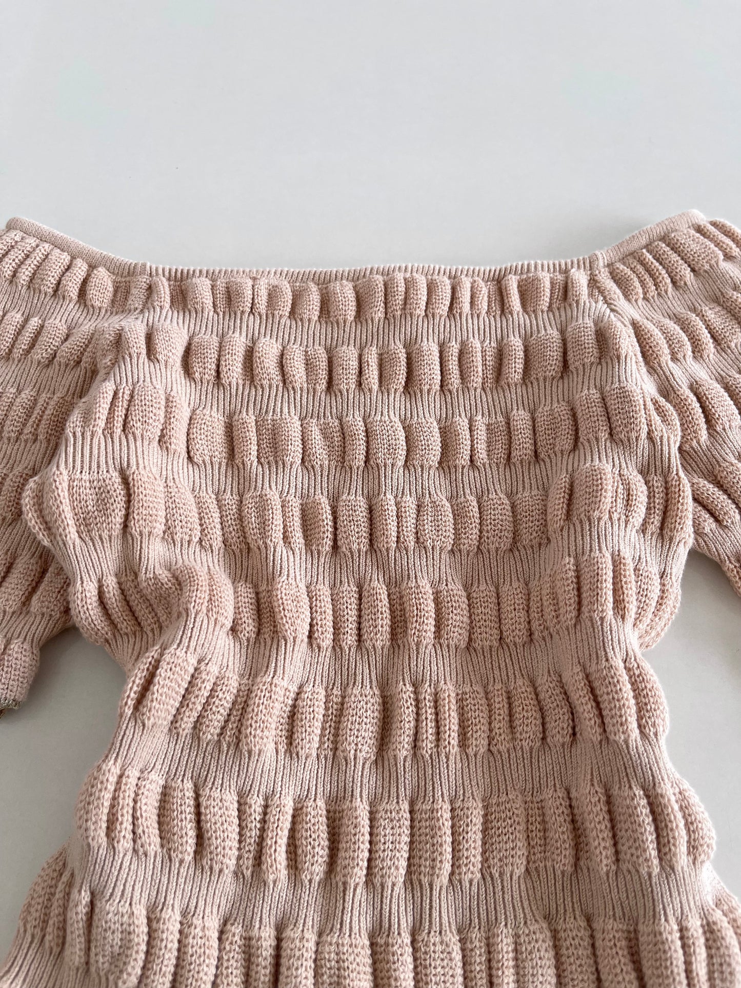 Beige Waffle Top-Bust 30 to 34