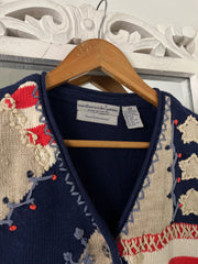 Vintage Embroidered Sweater Vest-Bust 36