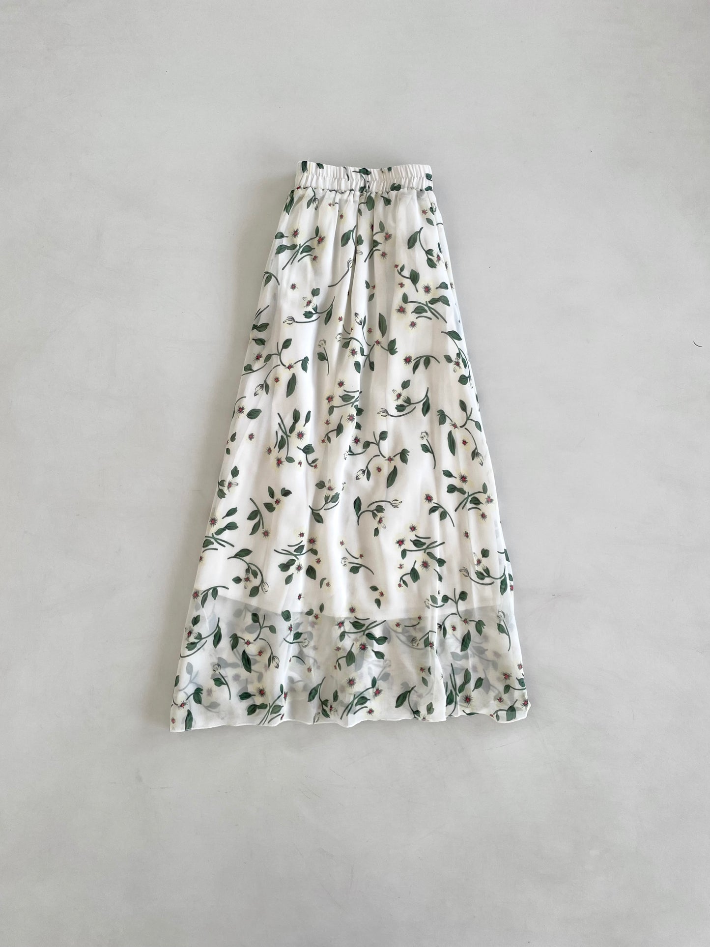 Floral White Skirt-Waist 26 to 30