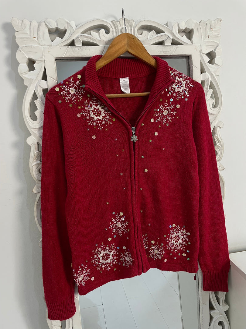 Embroidered Vintage Sweater-Bust 38
