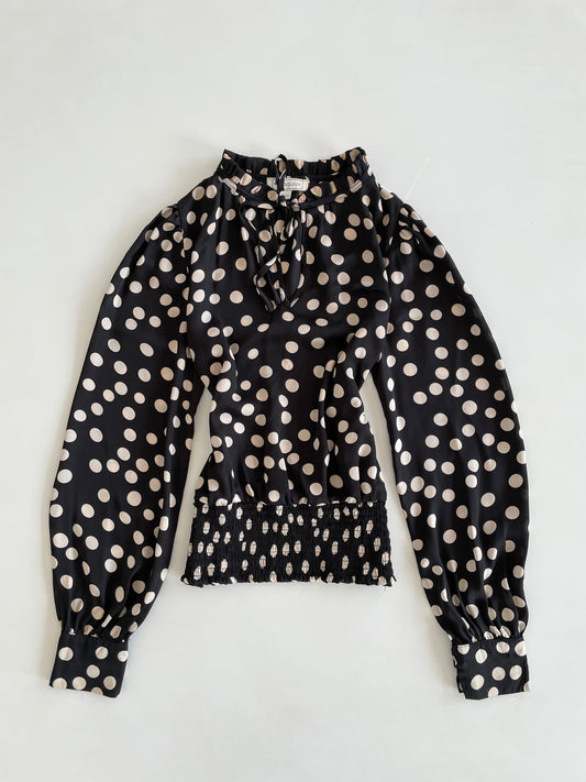 Blousology  Polka Dot Satin Top-Bust 36