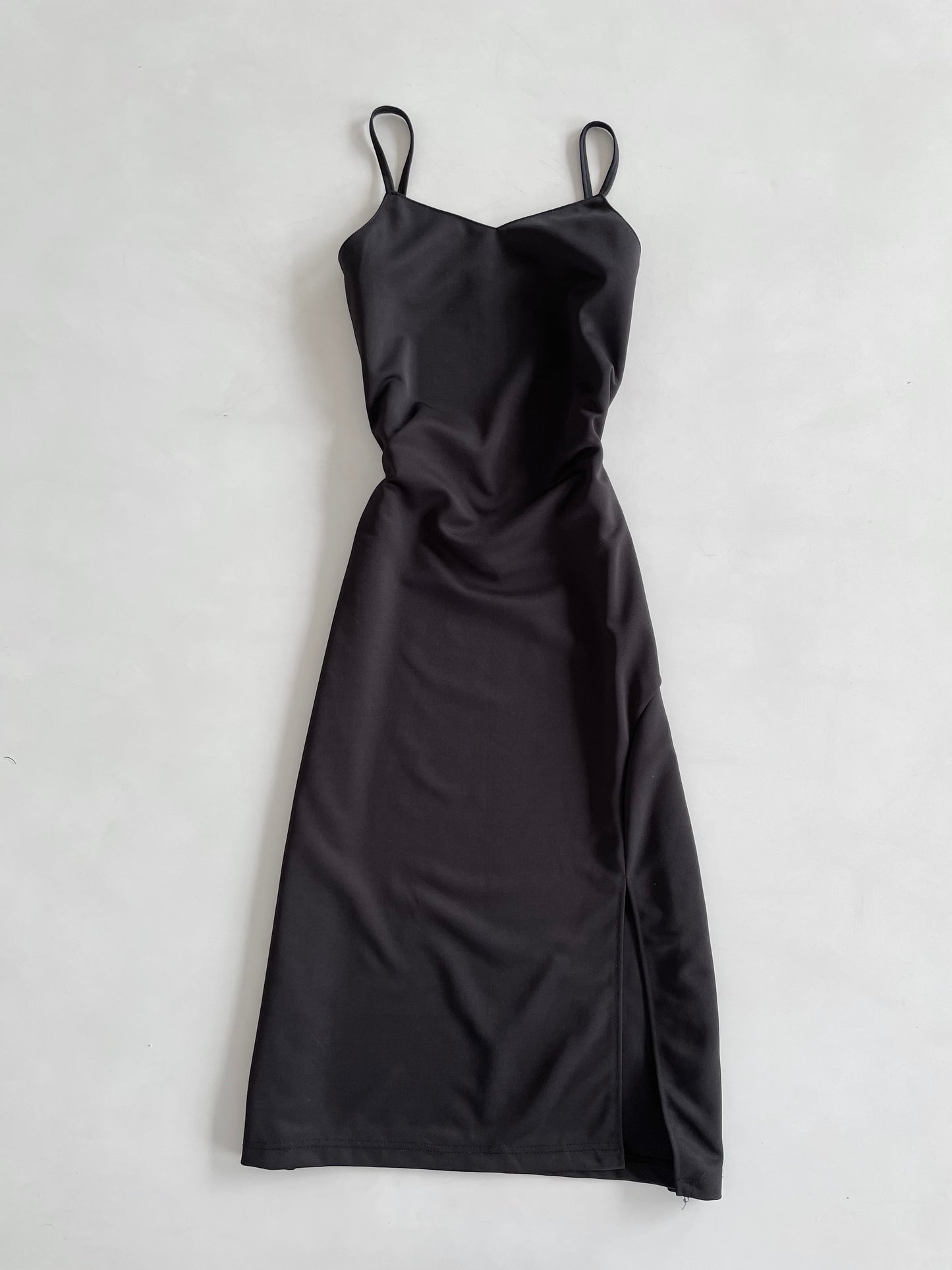 Solid Black Slip Dress-Bust 34