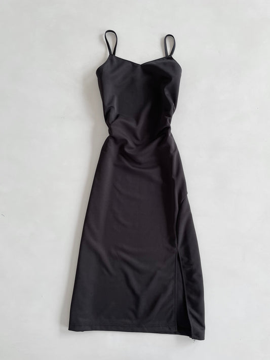 Solid Black Slip Dress-Bust 34