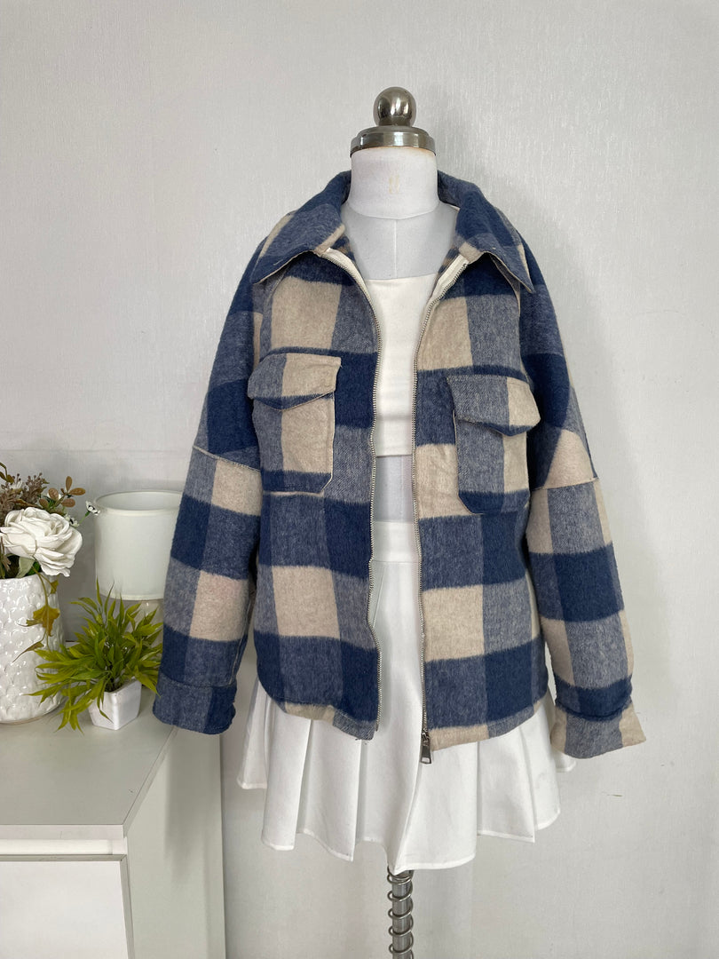 Plaid Super Thick Shacket-Bust 38