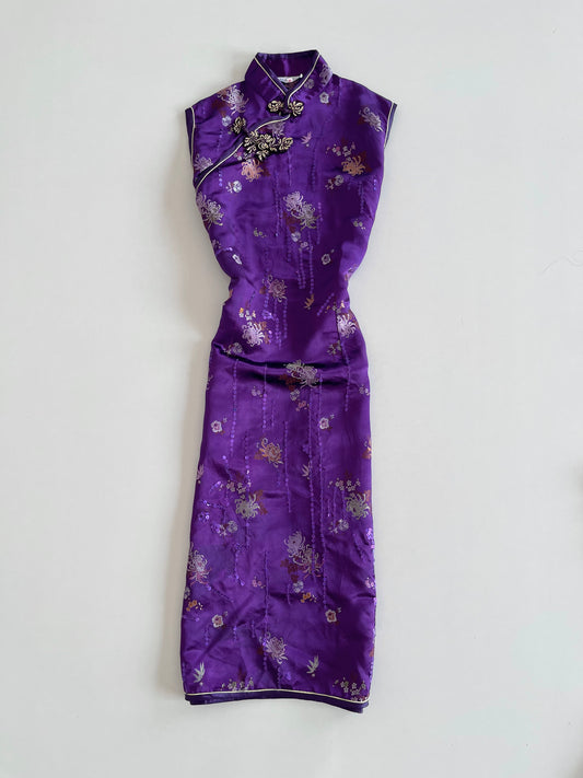 Cheongsam Satin Jacquard Sequin Dress-Bust 38