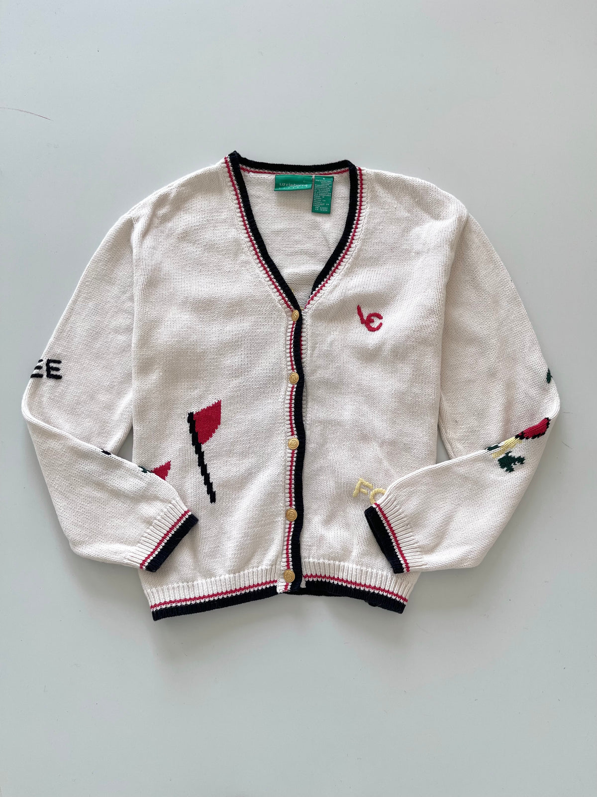 Liz Claiborne Embroidered Cardigan Sweater-Bust 40